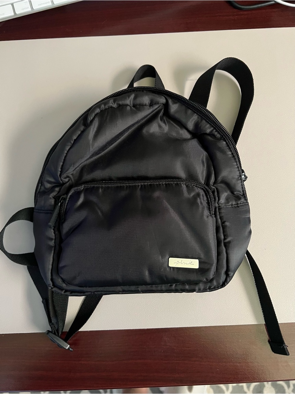 PINK Victoria's Secret Black Mini Nylon Backpack